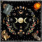 Pnuokn Divinations Tischdecke, Mondphasen, Blumen, Astrologie, Tarotkarten, Tischdecke, Altare, Stoff, Wahrsagungen, Spielzubehör, Mondphasen, Göttinnen, Tarotkarten, Tischdecke, spirituelles Decktuch
