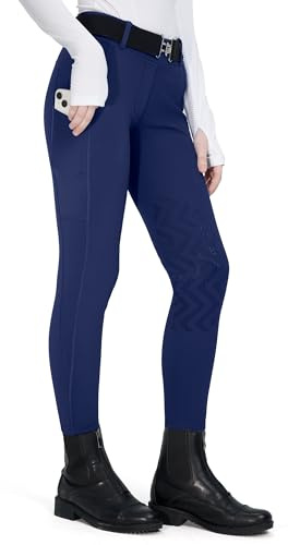 FitsT4 Sports Pantalon d'équitation d'hiver pour enfant - Pantalon d'équitation thermique pour fille avec protection de genou en silicone, poche pour téléphone portable et poches, S