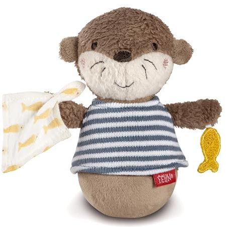 Fehn Mini-Stehauf Otter – Lustiges Motorikspielzeug zum Greifen, Tasten, Fühlen und Stupsen – Für Babys und Kleinkinder ab 0+ Monaten