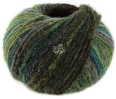 LANA GROSSA Picasso | Soffilo mit 36% Baby Alpaka, 36% Schurwolle (Merino extrafine), 28% Polyamid und interessantem Farbeffekt |50g Wolle zum Stricken & Häkeln | 210m Garn FB 5