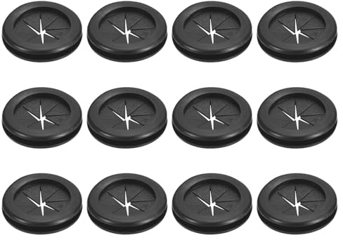 QUARKZMAN 12 Stück Kabeldurchführung Gummitülle rund(29mm) ID (32mm) Bohrloch Doppelseitige Firewall Karosseriestopfen Blindstopfen Gummi, Schwarz