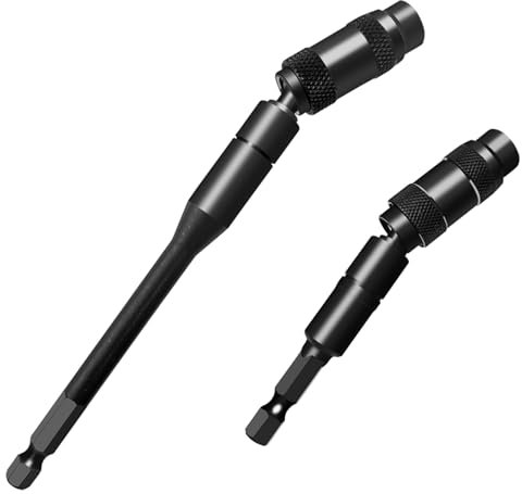 SyiXute 2 Pcs Magnetic Drill Bit Holders,1/4 Hex Pivoting Bit Holder,92mm & 144mm Quick Release Flexible Screw Drill Tips Holder Extender for Narrow Spaces or Corners