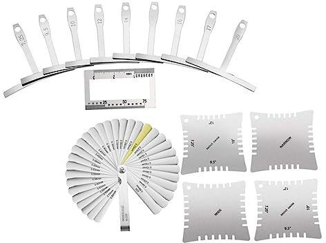 Hoement 47 Stück Gitarrenwerkzeug Mit T-lineal Und Höhenmessgerät Leichtes Und Tragbares Gitarren Wartungs Und Reparatur Messwerkzeug Für Gitarrenbauer Und Musiker