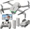 SIMREX Drone With 1080P Camera for Kids Adults, Mini RC Quadcopter Foldable, One Key Start, Waypoint Fly, Headless Mode, Auto-Follow, 3D Flip, 3 Speeds, 2 Batteries, Easy for Beginners, Grey