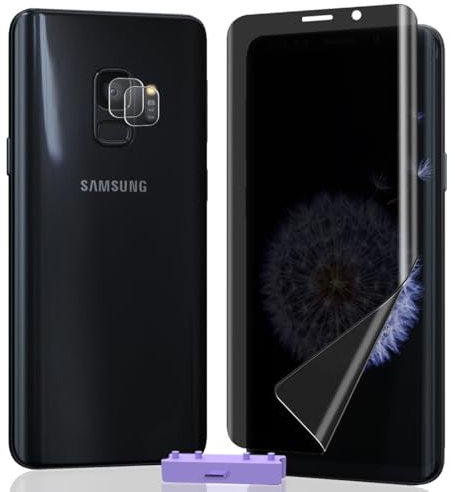 AnnhanT Schutzfolie für Samsung Galaxy S9, 1 Stück [Nicht-Glas] Sichtschut Schutzfolie Flexible TPU-Folie mit 2 Stück Kameraschutz. Kratzfest, Anti-Spy Folie für Samsung Galaxy S9 Schutzfolie