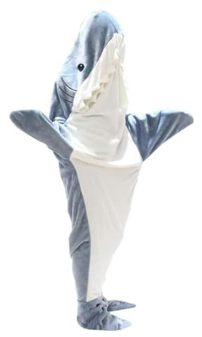 Hai Hoodie Decke Zum Anziehen Decke Blanket Shark Schwanz Anzug Super Weich Hai Schlafsack Kreative Geschenke Kinder Blanket Hoodie