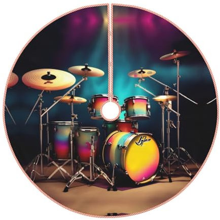 Cooles Trommel-Set, Druck, rustikal, dick, Weihnachtsbaum-Rock, Weihnachten, Urlaub, Innenparty, Outdoor-Dekoration, Weihnachtsmuster