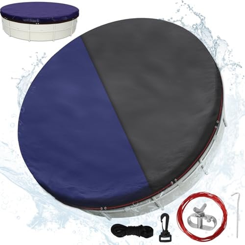 Telo di copertura per piscina rotondo, Ø 610 cm (per piscina Ø510-570 cm), 2 in 1, 366 cm, resistente ai raggi UV, in polietilene da 200 g/m², resistente alle intemperie, con doppio fissaggio