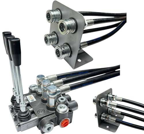 Distributore oleodinamico per trattore 3 leve - 1 doppio effetto 2 semplice effetto 3/8 completo di tubi e innesti rapidi push pull