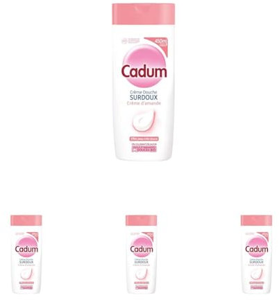 Cadum Crème Douche Surdoux Crème d'amande 450ml (Lot de 4)