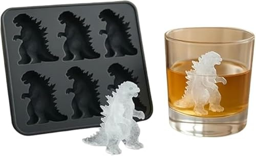 Monster Ice Mold, Funny 3D Ice Cube Mold, 6 Cavity Silicone Ice Tray Food Grade Flexible Ice Maker Funny Silicone Popsicle Molds for Halloween Party Drinks,Easy Release & Dishwasher Safe (Black)