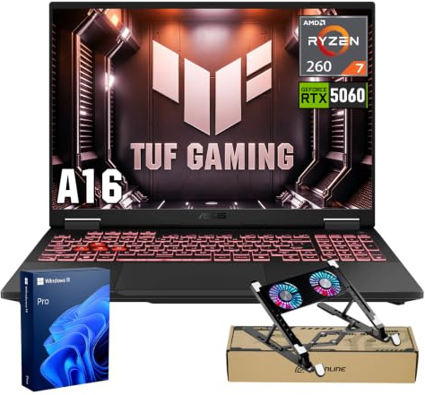 ASUS TUF A16 AMD Ryzen 7 260 RTX 5060 Gaming Laptop, 64GB RAM, 1TB SSD