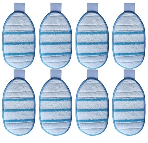 Microfibre Mop Pad Set of 8 Compatible for Black-Decker FSH10SM FSH10SMP Steam Gloves, Washable Replacement Cloths Designed for Effective Decontamination, High Absorbency