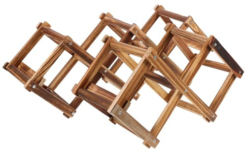 PAMINGONO Faltbarer Weinhalter aus Holz 2 Stück mit 3 und 5 Flaschen Praktisches Weinregal für Bar und Küche zur Stilvollen Weinaufbewahrung