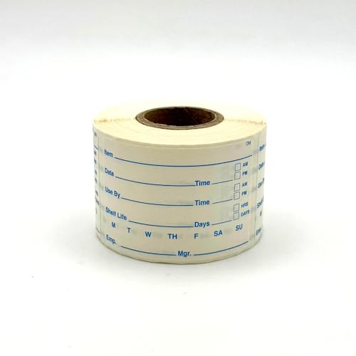 120751 Etiketten, lösliche Lebensmittelrotation und Lebensmittelsicherheit, lässt sich in 30 Sekunden mit Wasser abwaschen. Einfach spülmaschinenfest, 250 Etiketten pro Rolle, 40 x 60 mm