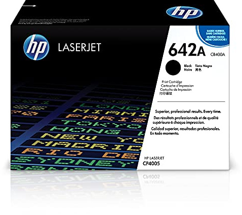 HP Original 642A Black Toner Cartridge | Works Color LaserJet CP4005 Series | CB400A