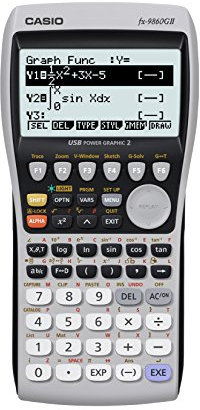 Casio FX-9860G II Grafikrechner mit natürlichem, 8zeiligem Display, Batterie