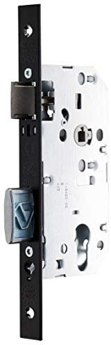 Vachette Serrure à Encastrer trou de cylindre, Axe à 40mm, Coffre 150mm, Certifiée NF Niveau 3 - D455 - Réversible sans démontage, Verrouillage 2 tours, Têtière bouts carrés - Porte d'entrée - Noir