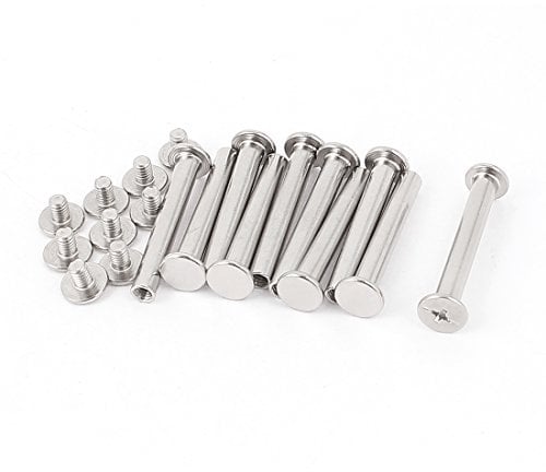 Sourcingmap 10Pcs M5x35mm Nickel Plated Screw Posts Binding Screws for Album Menu
