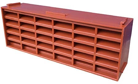 5 x Terracotta Interlocking Air Brick Vents 9 x 3 Grille for Air Flow Ventilation