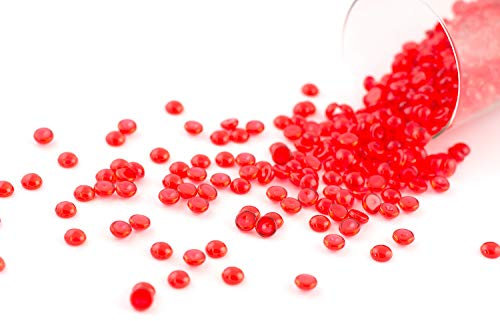 Creativery ca.100g Beutel Tautropfen ca. Ø 7 mm Raindrops Kristalltau Deko Streudeko Granulat Dekogranulat transparent (rot 250)