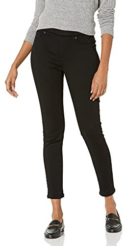 Amazon Essentials Jegging Facile à Enfiler Extensible Taille Mi-Haute - couleurs abandonnées Femme, Noir, 42