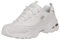 Skechers D'Lites - Fresh Start, Scarpe Donna, White Leather Mesh Silver Trim L, 42 EU