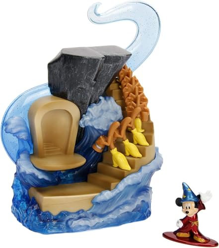 Jada - Topolino Figura 5cm Diorama Apprendista Stregone Fantasia Mickey Mouse Metallo Originale Nano Scene Metalfigs Disney - 99984