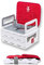 Nikidom - Flat Pack Booster Heather Red - Trona Portátil Bebé Ultra compacta - Plegable y Fácil de Transportar - Medidas: 30 x 23 x 12 cm - Fuerte y Segura - Apto para Lavavajillas