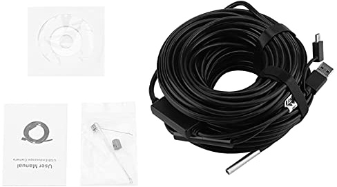 WiFi Endoskop Inspektionskamera, 720P HD, 3-in-1 USB/Micro USB/Typ C, 20m, Wasserdicht, 6 LED-Leuchten