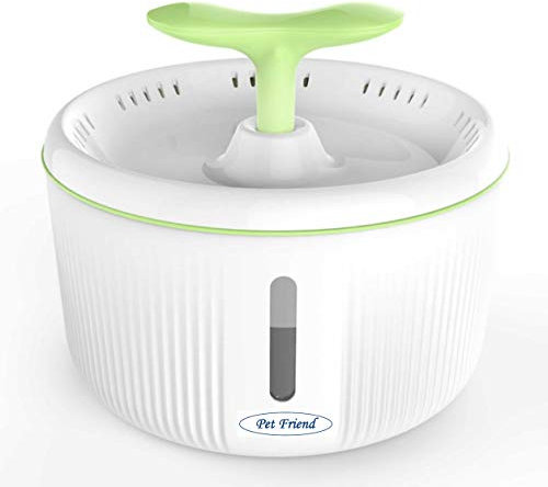 Pet Friend Deluxe Cat Fountain 2 Litre With Illuminated Water Level Indicator - Clean Purified Fresh Water Drinking Bowl For Cats And Small Dogs