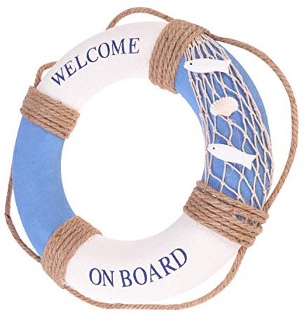 PRETYZOOM 30cm Deko Rettungsring Schaumstoff Vintage Retro Schwimmkreis Welcome on Board Reifen Dekoration Deko zum Aufhängen für Bar Fenster Hintergrund Wanddeko