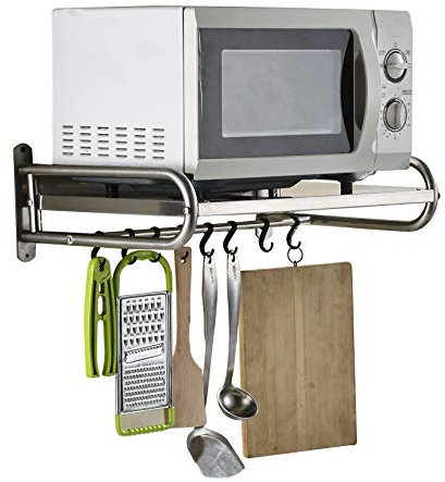 Microwave Oven Wall Mount Bracket 304 Stainless Steel Shelf Holder Rack for Microwave Oven - L53cm