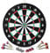 Stagecaptain DBP-1810 Bullseye Papier-Dartscheibe mit Pfeilen - Einsteiger Steeldartscheibe aus Paper Board - Dartboard zweiseitig bespielbar - Dart Scheibe mit 6 Dartpfeilen und 4 Sets Flights