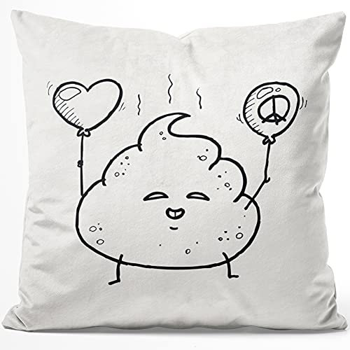 JUNIWORDS Kissen, Kackhaufen Liebe, 40 x 40 cm, Flauschig Samtweich Weich