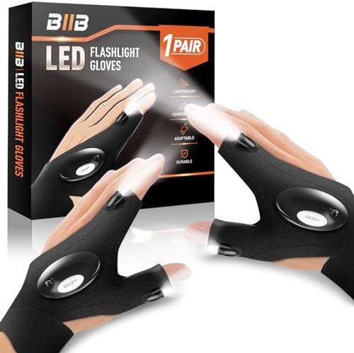 BIIB Geschenke für Männer, Handschuhe mit Licht Angelzubehör, Gadgets für Männergeschenke, Geburtstagsgeschenk für Männer Geschenke für Papa, Weihnachtsgeschenke Adventskalender Füllung Männer