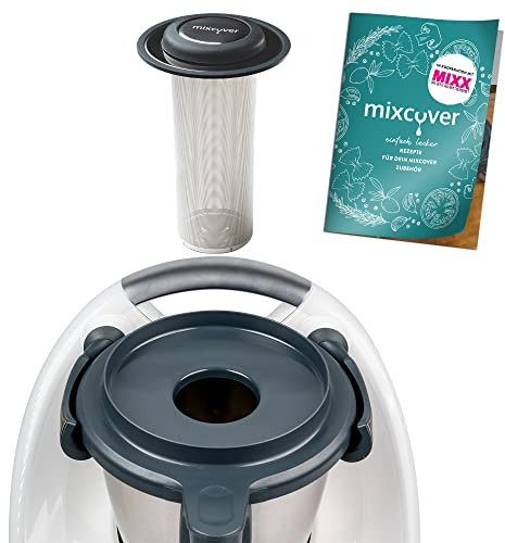 mixcover Edelstahl Teesieb Teefilter mit Ebook Rezeptheft kompatibel mit Vorwerk Thermomix TM6 TM5 TM Friend in Verbindung mit Messerersatz - Thermomix Zubehör