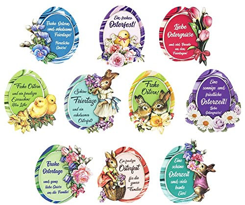 Ideen mit Herz 3-D Motive, ausgestanzt, ca. 7-10 cm, 10 Stück im Beutel | Bilder zum Basteln & Dekorieren | Grußkarten selber machen | Bildmotive für Scrapbooking & DIY-Deko (Ostereier mit Grüßen)