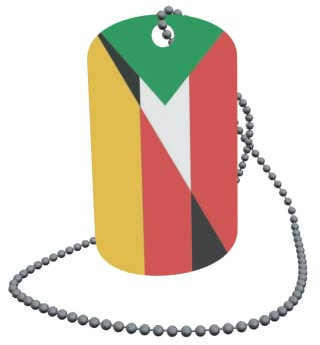 U24 Dog Tag Erkennungsmarke ID Tag an Kette Flagge Sudan-Deutschland Alu 30 x 50 mm
