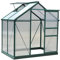 Outsunny Serra da Giardino in Policarbonato 190x132x201cm, Serra per Piante con Base, Struttura in Alluminio, Finestra e Porta Scorrevole