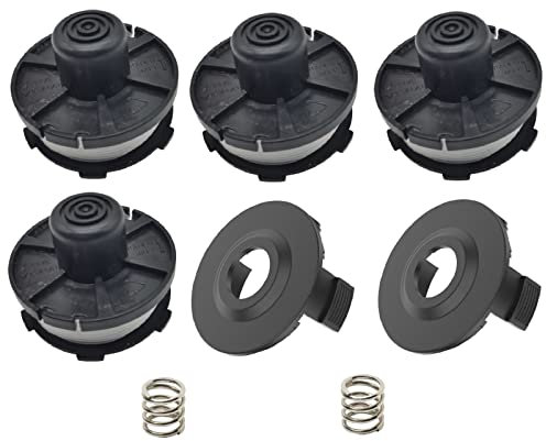 Wucaishop Trimmerkopf kompatibel mit Makita DUR181RF DUR181Z DUR181 DUR180 DUR141 Saitentrimmer Teile, Teil Nr. 196146-9 195858-1, 4 Gewindespulen, 2 Spulenabdeckung, 2 Feder