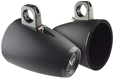 Audiopipe 25,4 cm (10 Zoll) Marine Tower Gehäuse (APMP-1000ETW) zur Montage von 25,4 cm Lautsprechern, Wakeboard-Lautsprechergehäuse, paarweise verkauft, abnehmbare Kabeldurchführung