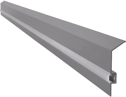 Renoplast® C1/C2 Set de perfil de zócalo de aluminio de perfil de remate + presión | Altura: 8cm Grosor: 2,5cm Longitud: 200cm Color: Gris | Zócalos de revestimiento | Rodapiés | Suelos ventilados