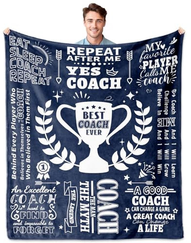 ACBEAT Coach Gifts, Coach Geschenk für Männer, Best Coach Ever Geschenke Decken 152.4x127.7 cm, Coach-Wertschätzungsgeschenk, Fußball/Baseball/Basketball/Hockey/Tennistrainer, Geschenke für Männer