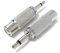 DRUT 2 pcs 3.5mm Mono Jack Plug to RCA Phono Socket Male to Female Adapter (Silver)