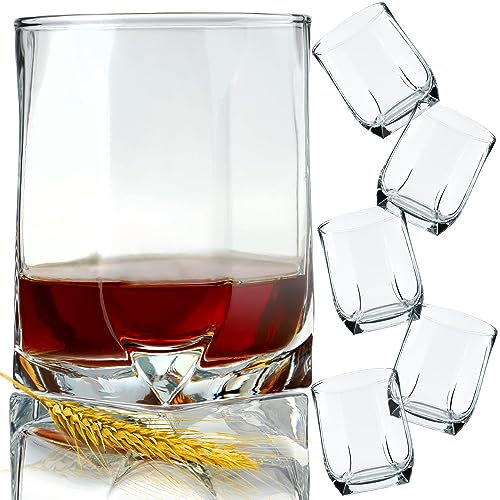 KADAX Bicchieri da whisky, bicchieri da 320 ml, in vetro robusto, lavabili in lavastoviglie, bicchieri universali per servire dessert, whisky, brandy (6 x 320 ml)