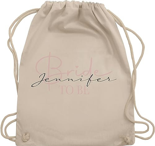 Turnbeutel Rucksack - JGA Junggesellenabschied - Bride to be - Unisize - Naturweiß - junggesellinnenabschied beutel jungesellenabschied braut tasche polter rucksäcke polterabend hochzeit taschen