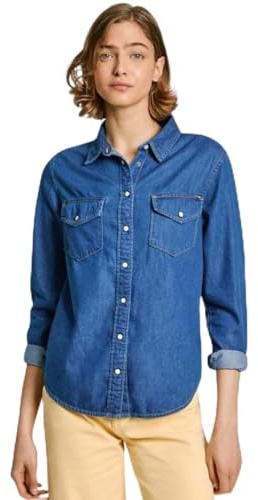 Pepe Jeans Regular Shirt PL304894 Camicia in Jeans, Blu (Denim-HT8), S Donna
