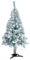 Tradineur Arbre de Noël enneigé, pin, sapin artificiel blanc, structure en plastique et métal enduit, robuste et durable, montage facile, 90 cm