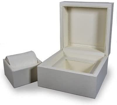 Uhrenbox für Damenuhren aus Holz, innen und außen, Uhrenbox für Herren, Uhrenbox aus Holz, Aufbewahrungsbox (weiß)